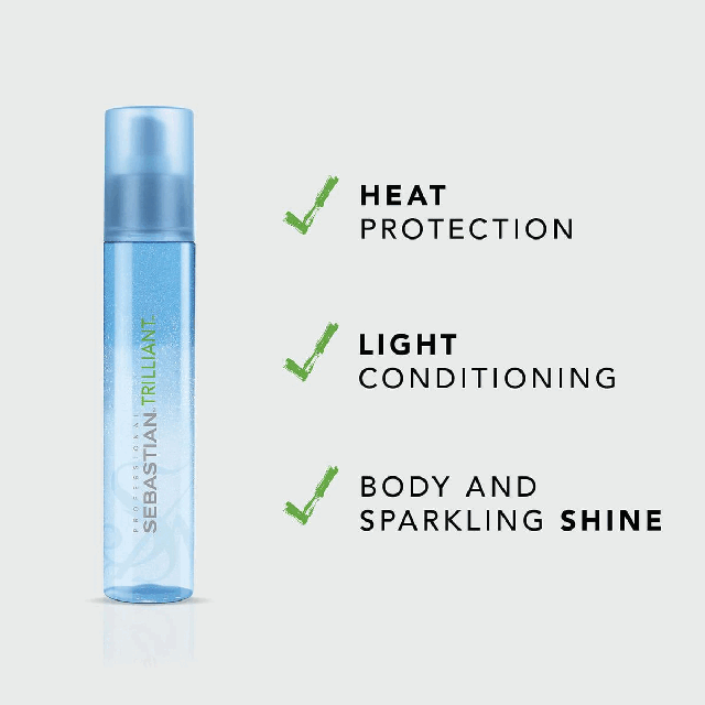 Heat protection Light conditioning Body and sparkling shine. How to use Shake Spray Blow-dry For heat protection: use on dry hair with hot tools. Rock crystal extract. Combine with Trilliance Conditioner & Trilliance conditioner for best results. Challenge find your shine styler* *sold separately. Spray on damp hair.