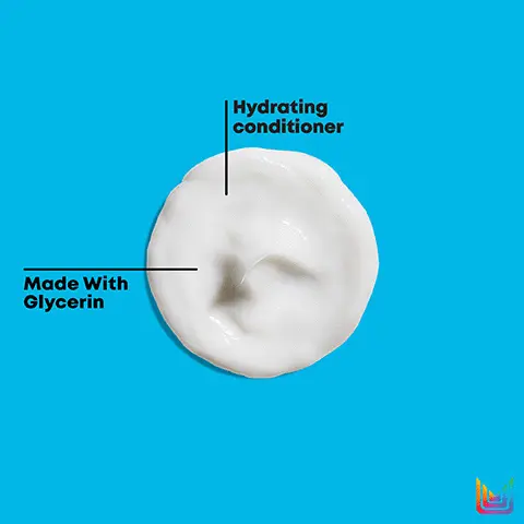 Image 1, hydrating conditioner, made with glycerin. Image 2, hydrating shampoo, leaves hair shiny and feeling soft, made with glycerin