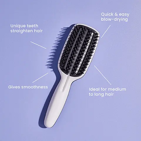 Image 1, Unique teeth straighten hair Quick & easy blow-drying Gives smoothness Ideal for medium to long hair Image 2, 26.5 cm 7 cm The Smoothing Tool Half Size 28 cm 8.3 cm The Smoothing Tool