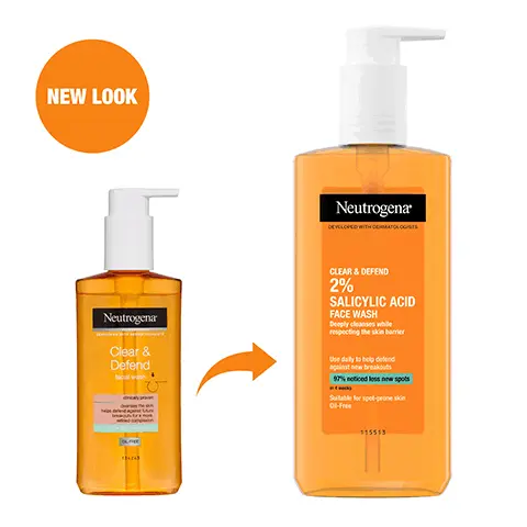 Image 1, New look Image 2, 97% HAD LESS NEW SPOTS *Clinical study, 34 subjects SAUCYLIC ADO Image 3, DEEPLY CLEANSES FOR A SMOOTHER, CLEARER COMPLEXION Image 4, WITH 2% SALICYLIC ACID Image 5, "MY SKIN IS SO MUCH CLEARER AFTER USING THIS PRODUCT FOR 1 WEEK" *received free product Alex Home tester club member Image 6, LET'S MAKE IT CLEAR... Neutrogenar Neutrogenar 2% SALICYLIC ACID SALICYLACO 0.5% Neutrogenar Neutrogenar 2% SALICYLIC ACID FACE SCRUB 0.5%