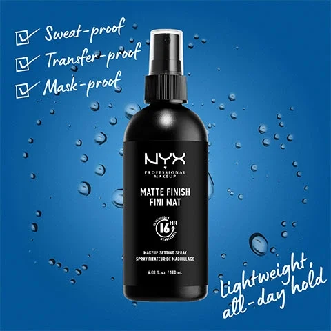 Image 1, new look, same iconic 16 our formula. Image 2, sweat-proof, transfer-proof, mask-proof. Lightweight all-day hold