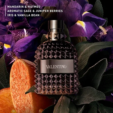 mandarin and mutmeg, aromatic sage and juniper berries, iris and vanilla bean