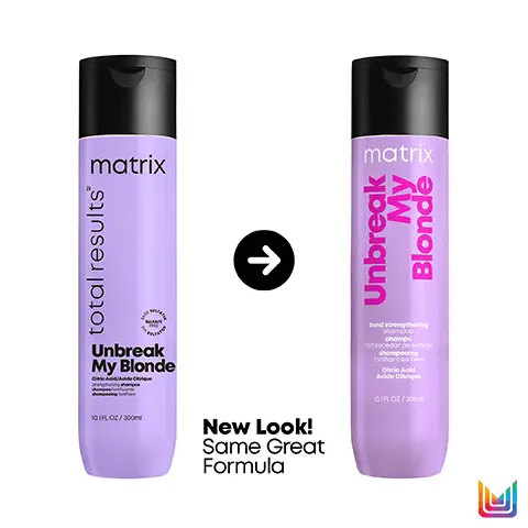 Image 1, new look same great formula. Image 2,Strengthening shampoo for lightened hair Suitable for highlighted + damaged hair Gentle formula cleanses + repairs Image 3, Unbreak My Blonde Revives damaged, over-processed hair and reduces breakage for 3x stronger hair* Strengthen Restore Unbreak Blondy Strengthening Shampoo Strengthening Conditioner Leave-In Treatment Using a system of Unbreak My Blonde shampoo, conditioner, and leave-in 6 times vs. non-conditioning shampoo
Revive matrix My Unbreak Blonde