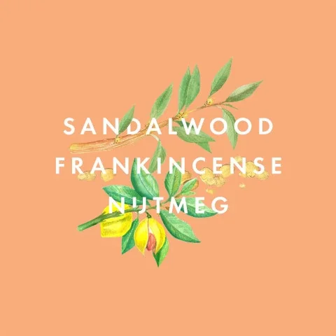 sandalwood, frankincense and nutmeg