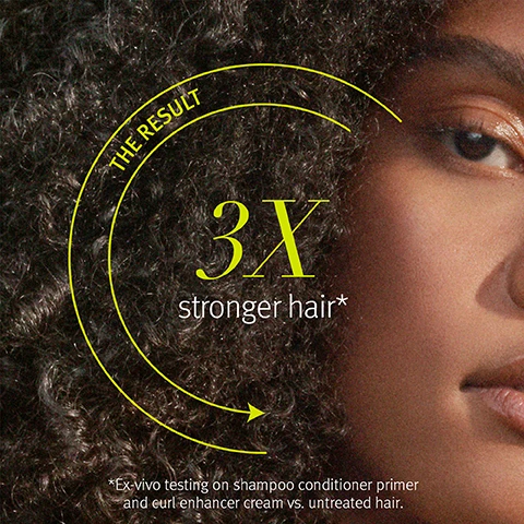 Image 2 - A person with dark curly hair and part of their face is shown, with a yellow graphic overlaid displaying the text THE RESULT 3X stronger hair* and a footnote stating *Ex-vivo testing on shampoo conditioner primer and curl enhancer cream vs. untreated hair. Image 3 - A before and after image shows the back of a persons head with shoulder-length, reddish-brown, wavy hair, with the left side showing frizzy, undefined waves, and the right side showing well-defined, shinier curls, accompanied by the text BEFORE, AFTER, Unwashed Hair, and Results with Be Curly Advanced™ Shampoo, Intensive Curl Perfecting Masque, Curl Perfecting Primer, and Curl Enhancing Cream. Blow dried with diffuser and finished with Control Paste™. Image 4 - The image shows three dark purple kokum fruits with green leaves on a branch against a white background, partially framed by a dark green background, with the text Kokum Seed Butter and Deeply Nourishes, Conditions, Detangles. Image 5 - An infographic on a dark green background illustrates a three-step hair care routine, showing wet curly hair for cleansing, a hand dipping into a product jar for conditioning, and three green Aveda Be Curly Advanced products for styling, with text reading HOW TO USE 01 CLEANSE Be Curly Advanced™ Shampoo 02 CONDITION Be Curly Advanced™ Intensive Curl Perfecting Masque 03 STYLE Be Curly Advanced™ Curl Perfecting Primer and Curl Enhancer Cream Control Paste™. Image 6 - A split image shows a woman before and after a hair routine, with the left side showing her with voluminous unstyled afro hair labeled BEFORE and Unwashed Hair, and the right side showing her with defined, moisturized curls wearing gold earrings labeled AFTER and Results with Be Curly Advanced™ Co-Wash, Conditioner, Curl Perfecting Primer, and Curl Defining Gel. Blow dried with diffuser and finished with Nutriplenish™ Multi-Use Hair Oil. Image 8 - A background of dark green and striped tropical leaves with a red plant stem at the bottom left, featuring three white certification logos: a circular logo with a V and the text 100% VEGAN, a logo with a B in a circle and the text Certified B Corporation, and a logo with a leaping bunny with two stars and the text Cruelty Free INTERNATIONAL.
