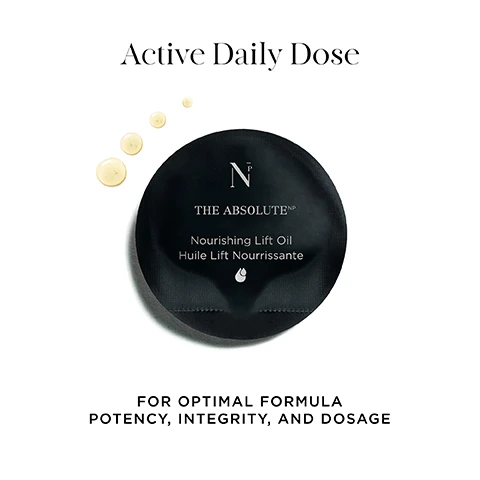 Image 1, active daily dose for optimal formula potency intergrity and dosage Image 2, Groundbreaking OSMVTM Technology 10x X EFFICACY* ENCAPSULATION & EXTENDED RELEASE OF HYALURONIC ACID *In-vitro clinical tests Image 3, N THE ABSOLUTENP Nourishing Lift Oil Huile Lift Nourrissante HYDRATED, LIFTED & AGELESS GLOW