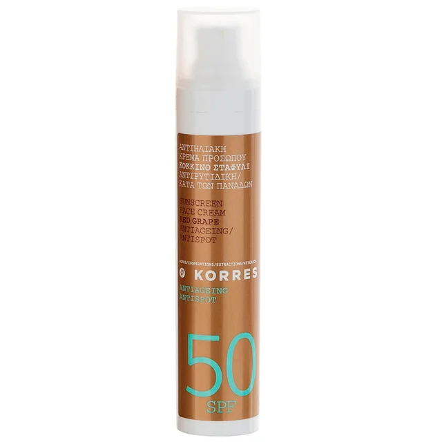 Crème visage anti-tâches au raisin rouge SPF50 de KORRES (50ml)