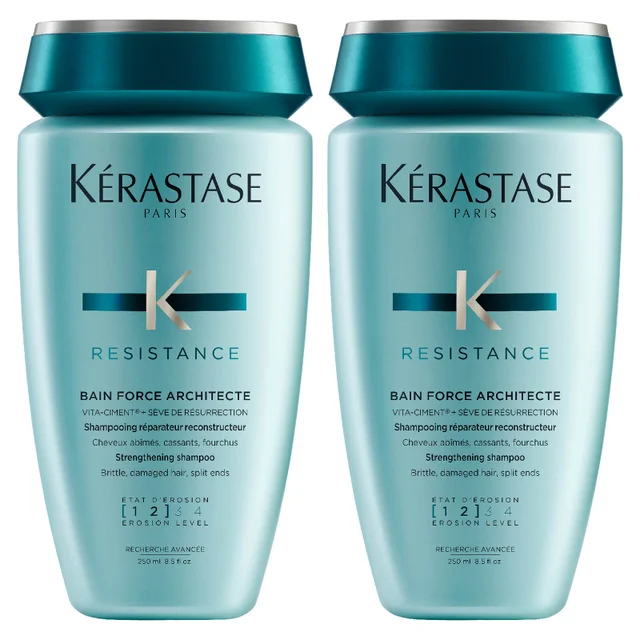 KÉRASTASE RÉSISTANCE BAIN FORCE ARCHITECTE SHAMPOOING RECONSTRUCTEUR 250ml Duo