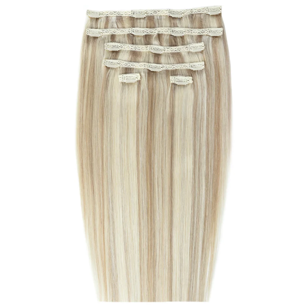 Extensions Capillaires à Clipser 18" Double Hair Set Clip-In Extensions – Champagne Blonde 613/18Image1