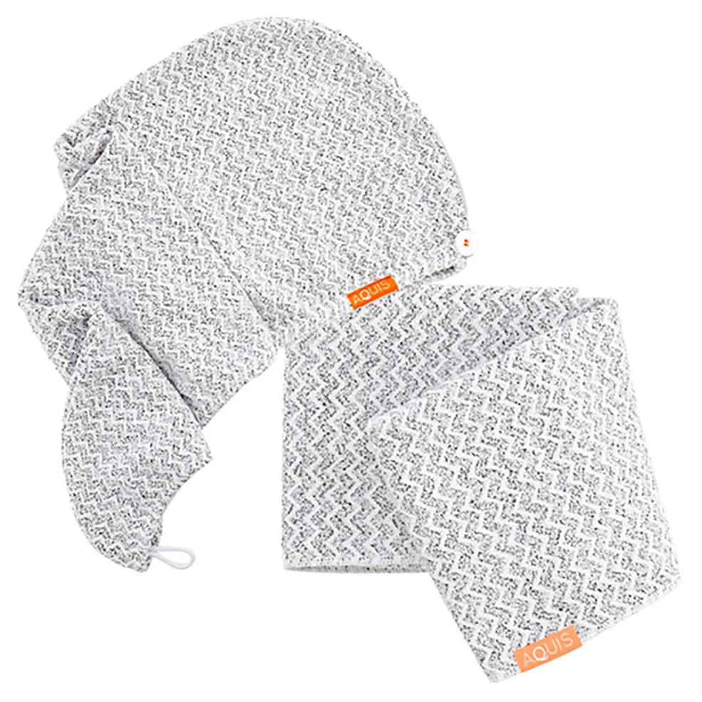 Aquis Lisse Luxe Hair Turban and Hair Towel - ChevronImage1