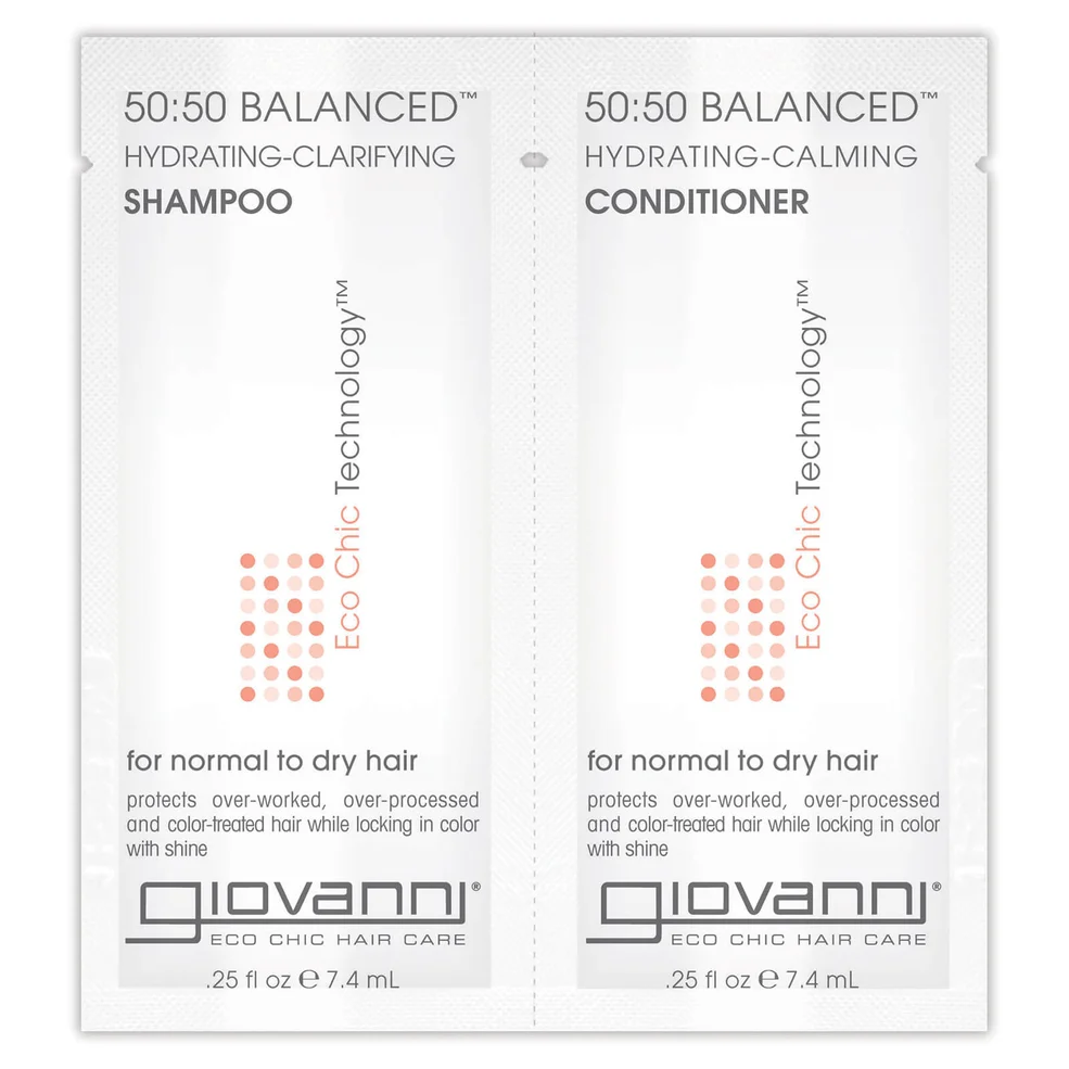 Giovanni 50/50 Balanced Shampoo and Conditioner Sachet 7.4ml (Free Gift)Image1