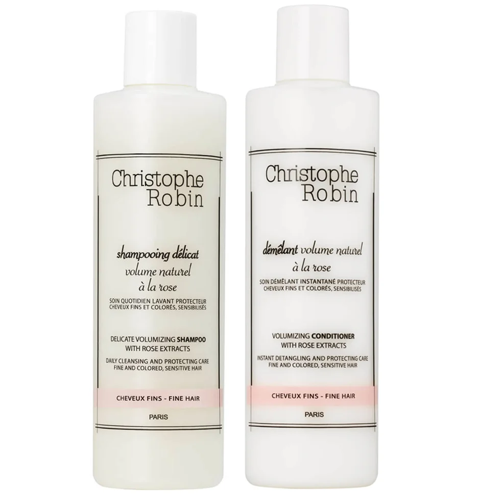 Duo shampoing délicat et démêlant volume naturel à la roseImage1