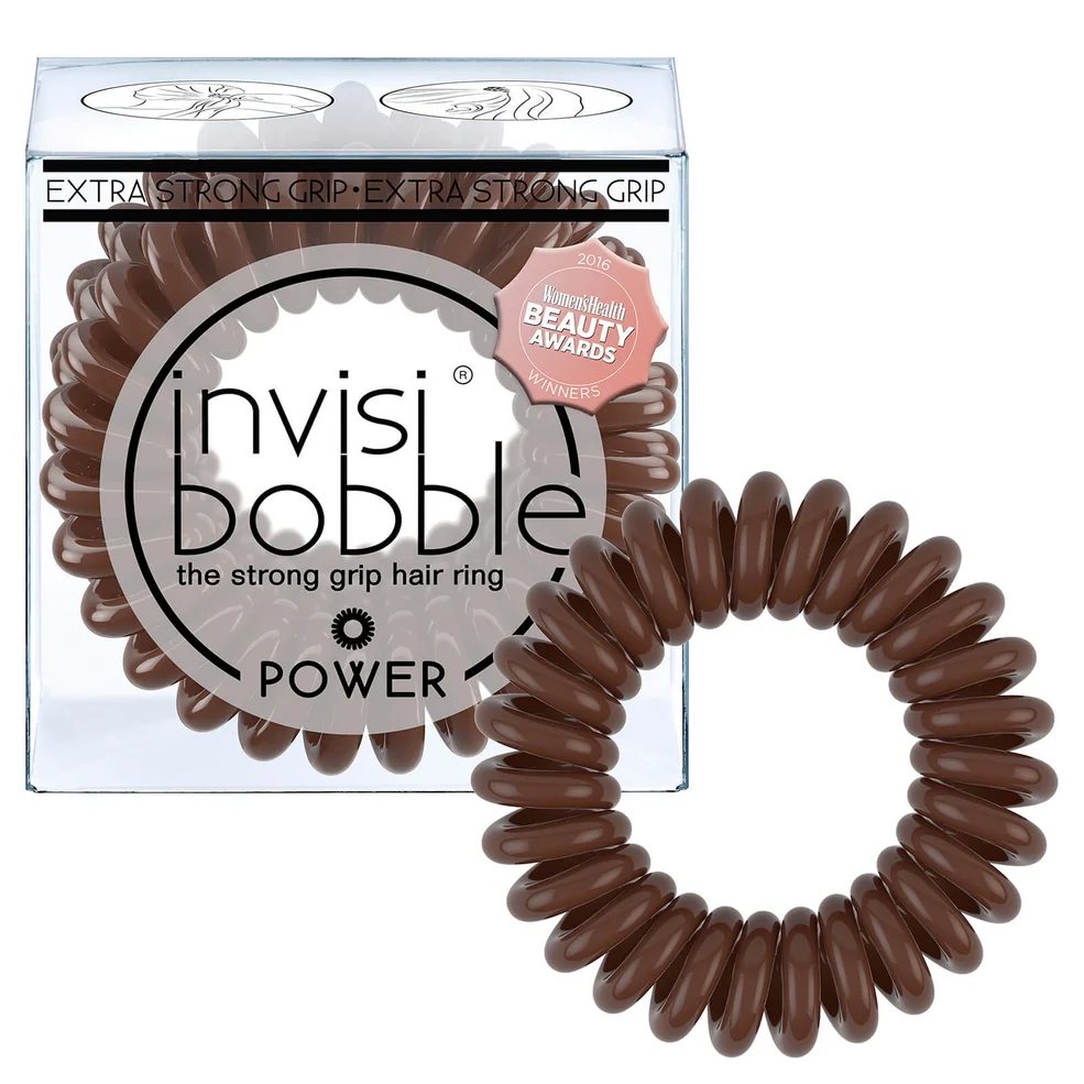 invisibobble Power Strong Hold Hair Ties - Pretzel Brown (Pack of 3)Image1