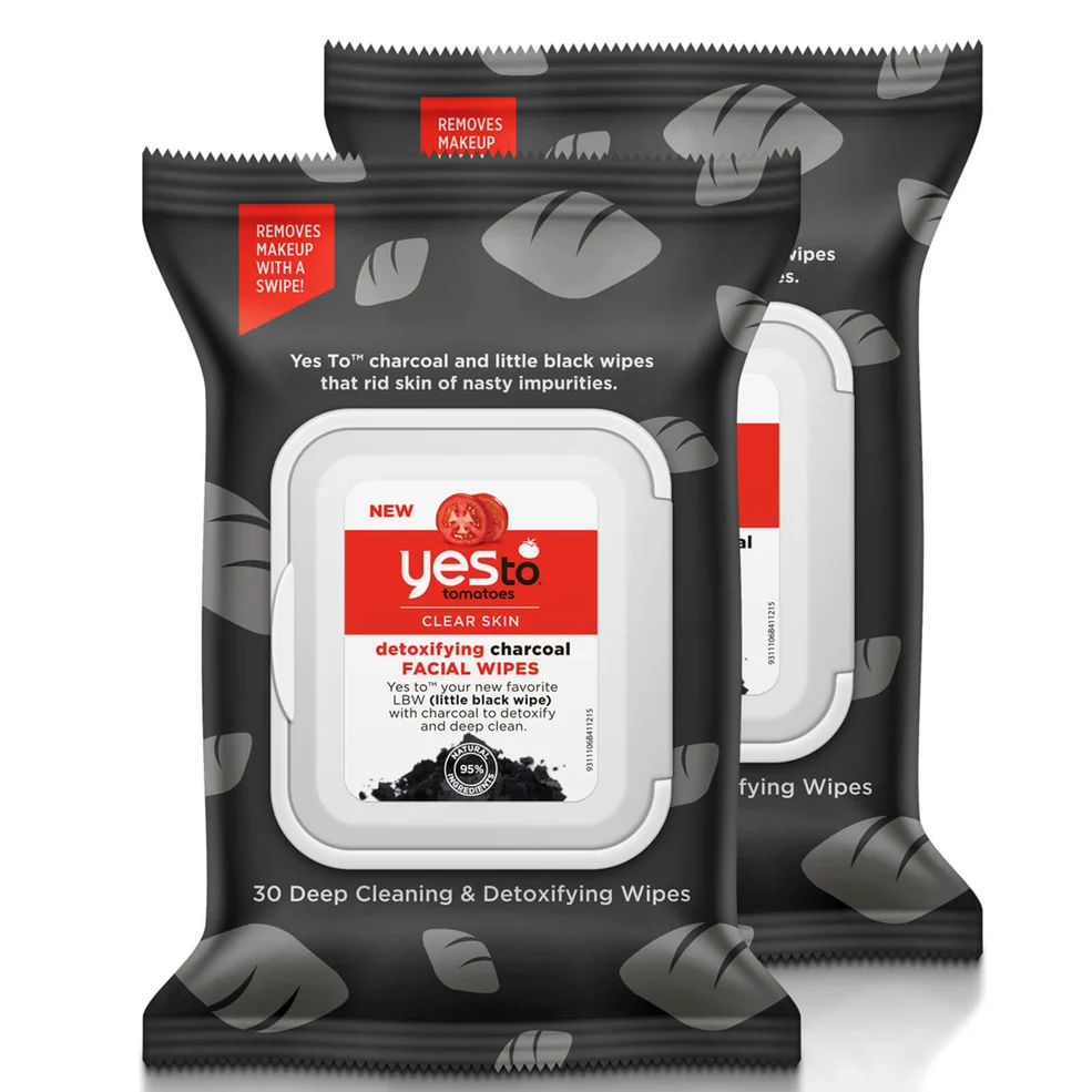 yes to Tomatoes Clear Skin Detoxifying Charcoal Facial Wipes (Pack of 2)Image1