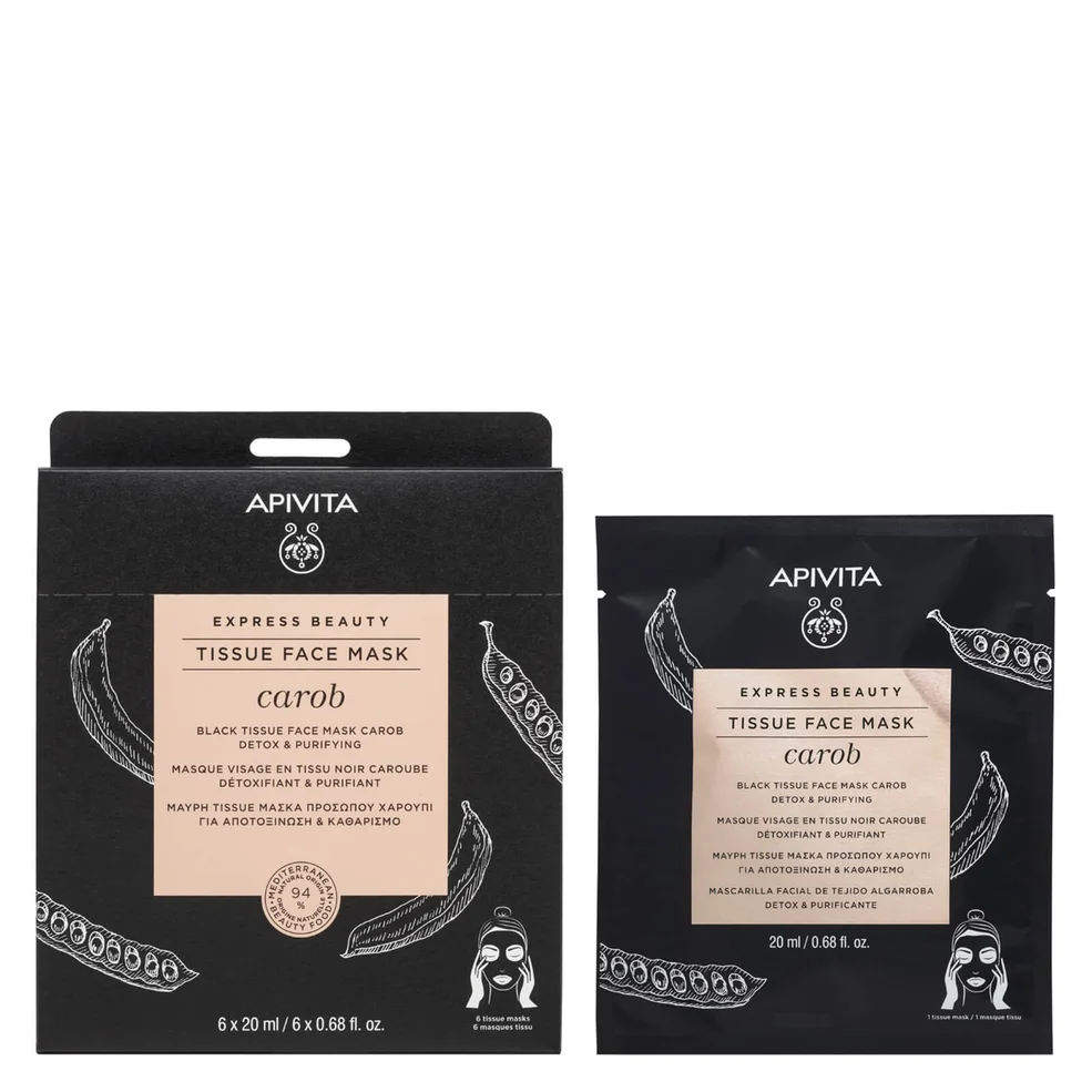 APIVITA Express Beauty Black Tissue Face Mask Detox and Purifying with Carob 20mlImage1