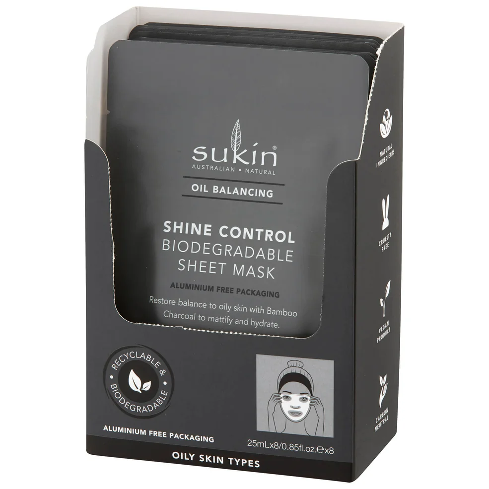 Sukin Oil Balancing Shine Control Sheet Mask Sachet 200ml (Pack of 8)Image1