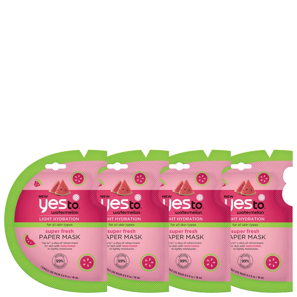 yes to Watermelon Super Fresh Paper Mask - 4 Pack BundleImage1