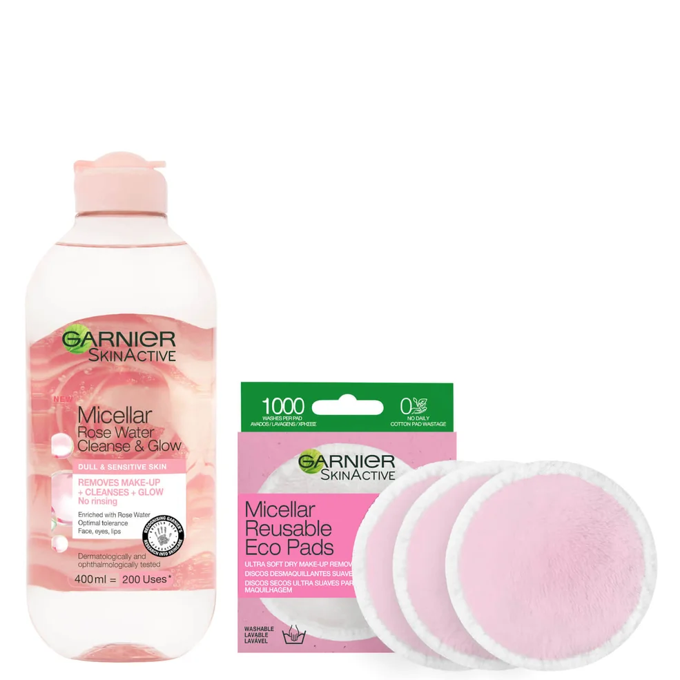Garnier Makeup Remover Eco Pads and Rose Micellar Water Duo SetImage1
