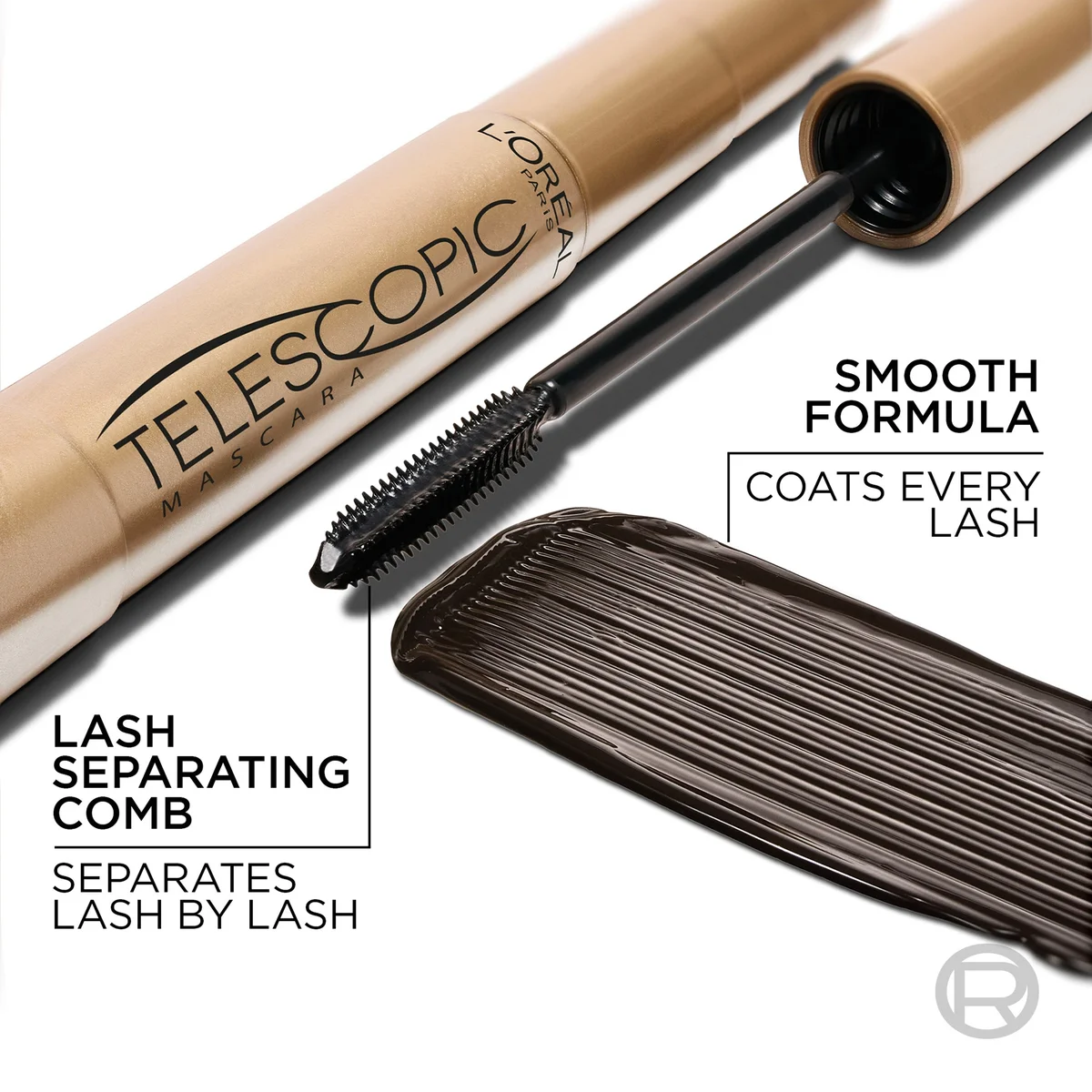 Máscara de pestañas Telescopic Carbon Mascara en negro de L'Oréal Paris Máscara de pestañas Telescopic Carbon Mascara en negro de L'Oréal Paris