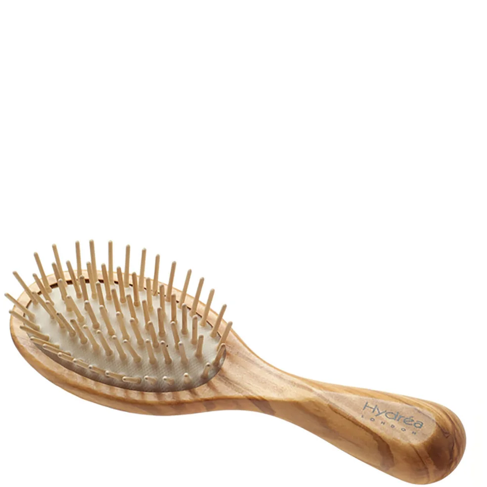 Hydrea London Hair Brush Brosse à cheveux antistatique en bois d'olive format de pocheImage1