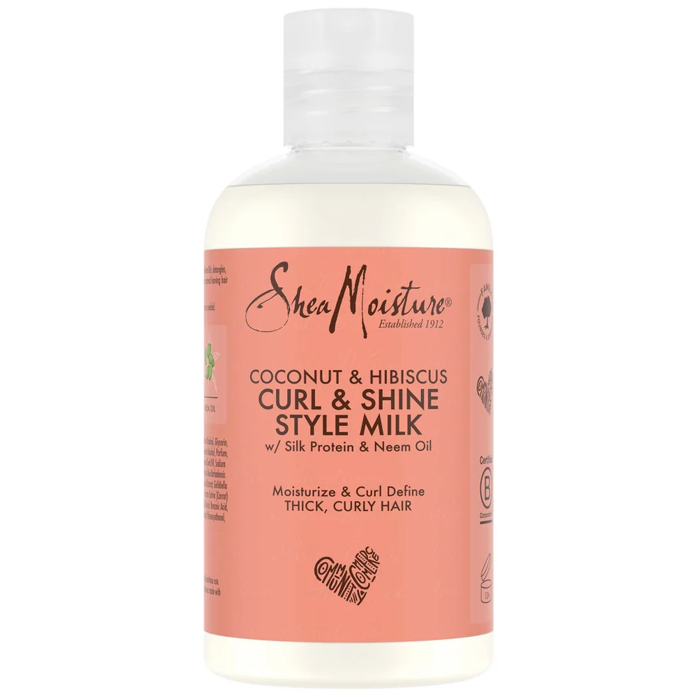 Shea Moisture Lait Hydratant Démêlant Définisseur de Boucles sans Rinçage, à l'eau de Noix de Coco et l'Hibiscus (254 ml)Image1