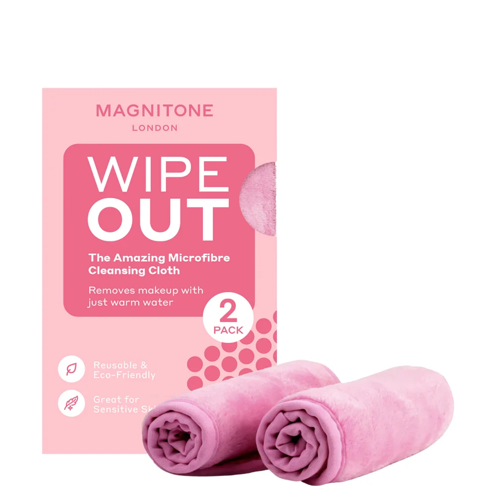 MAGNITONE WipeOut Microfibre Cleansing Cloths Pink – 2 PackImage1