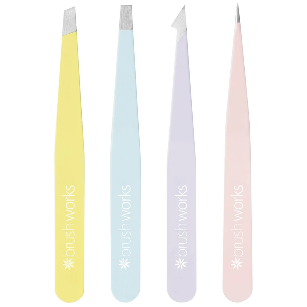 brushworks HD Combination Ensemble de Pinces à Épiler - MixedImage1