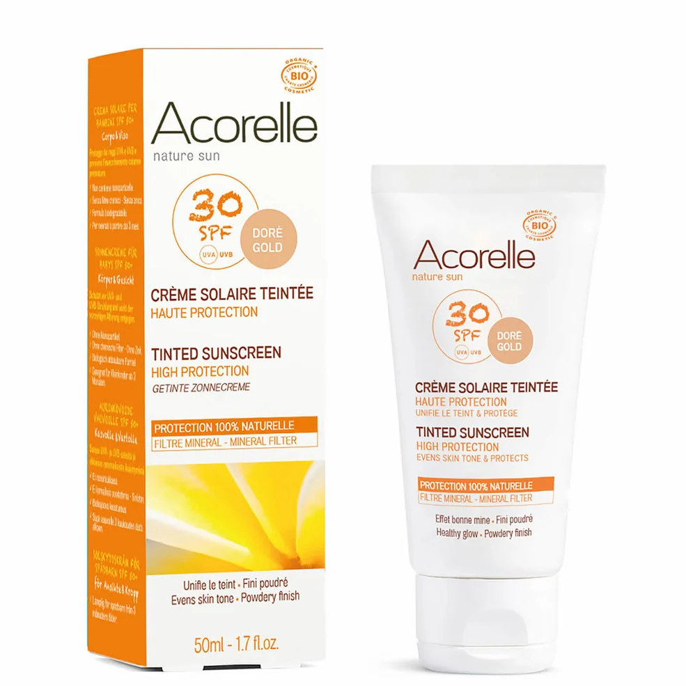 Crème solaire teintée bio SPF 30 Acorelle – Doré 50 mlImage1