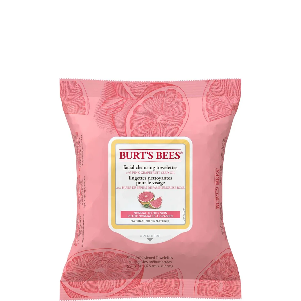 Lingettes nettoyantes pour le visage Burt's Bees - Pamplemousse rose (30 lingettes)Image1