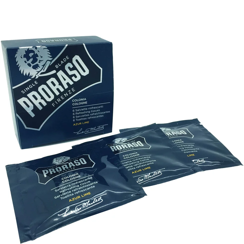 Serviettes rafraîchissantes Proraso – Azur Lime (Paquet de 6)Image1