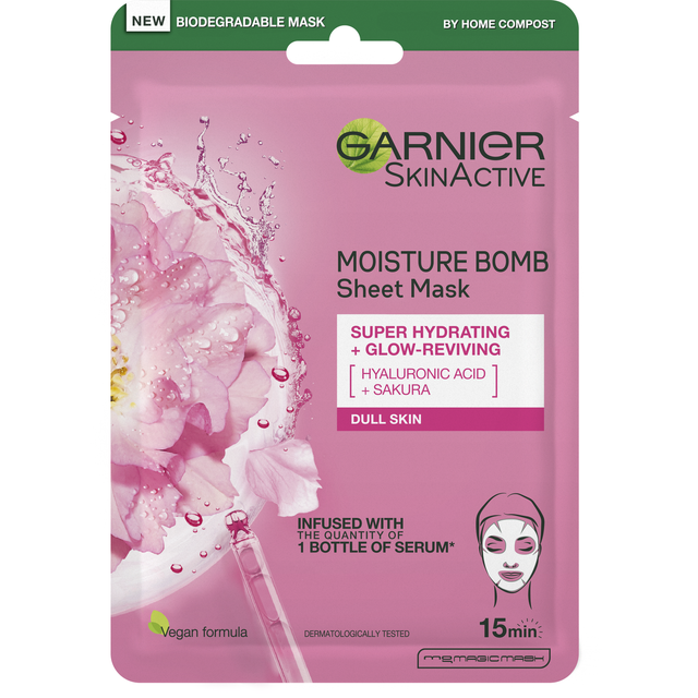 Masque Tissu Visage Hydratant Cerisier du Japon Moisture Bomb Garnier
