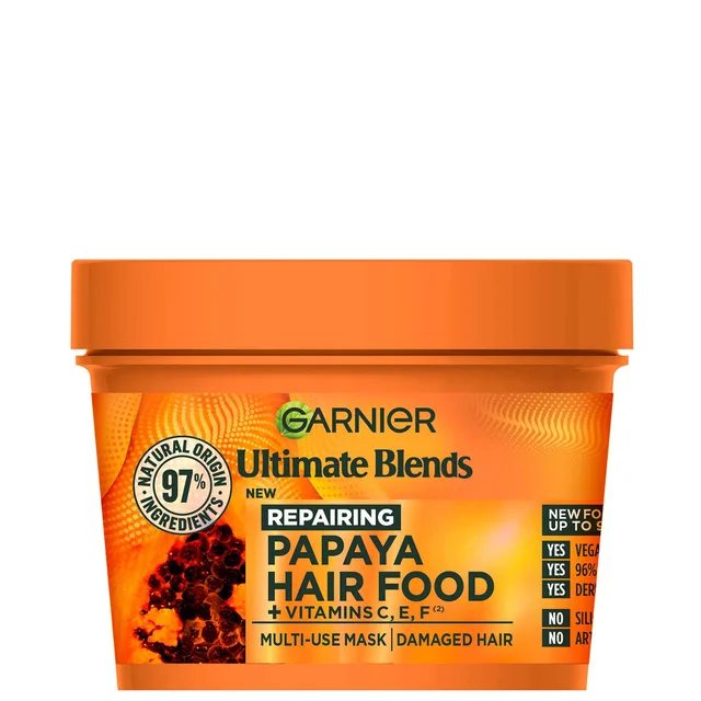 Garnier FRUCTIS Hair Food Papaye 3-en-1 Masque Réparateur pour Cheveux Abimés 390 ml