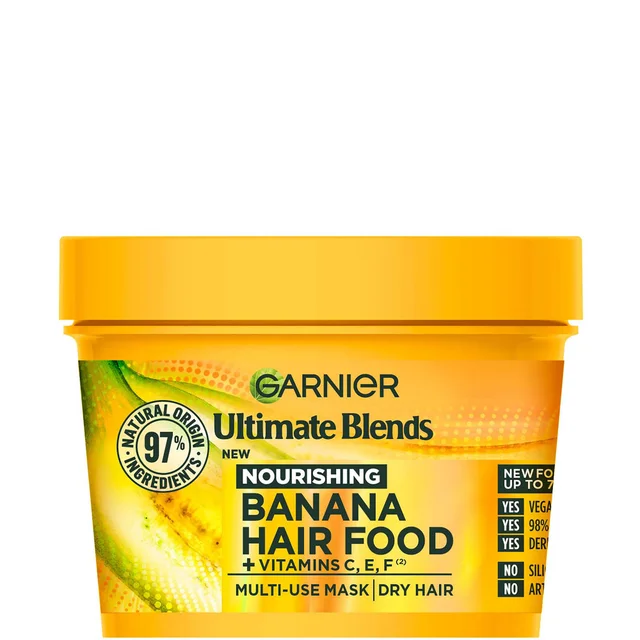 Garnier FRUCTIS Hair Food Banane 3-en-1 Masque Nourrissant pour Cheveux Secs 390 ml