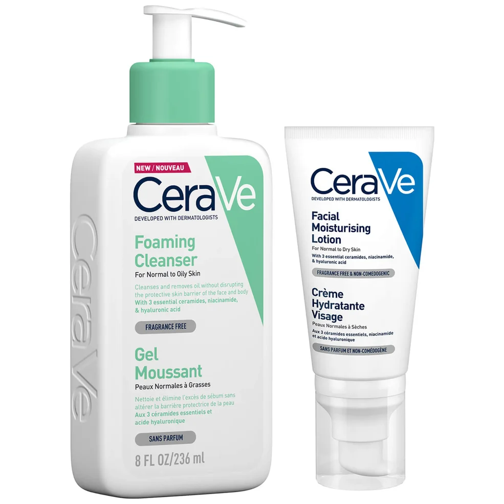 Duo Gel Moussant et Crème Hydratante Visage CeraVeImage1