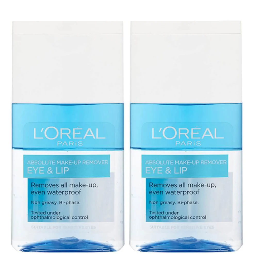 L'Oréal Paris Absolute Make-Up Remover Eye and Lip 125ml 2 Pack ExclusiveImage1