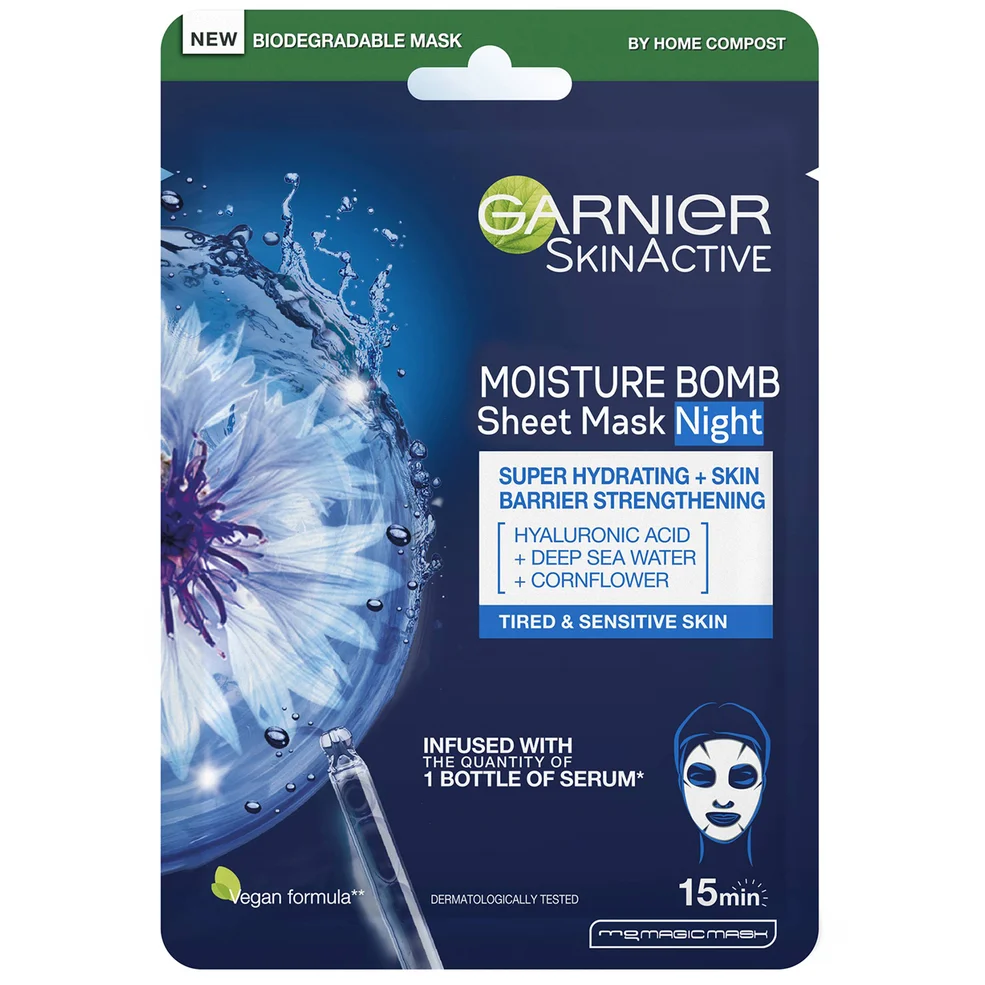 Garnier Hydra Bomb Masque en Tissu de Nuit à l’Eau de Mer et à l’Acide Hyaluronique 32 gImage1