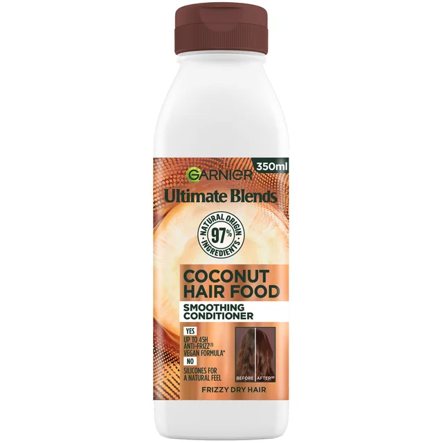 Garnier FRUCTIS Hair Food Noix de Coco Après-Shampooing Lissant pour Cheveux Frisés 350 ml