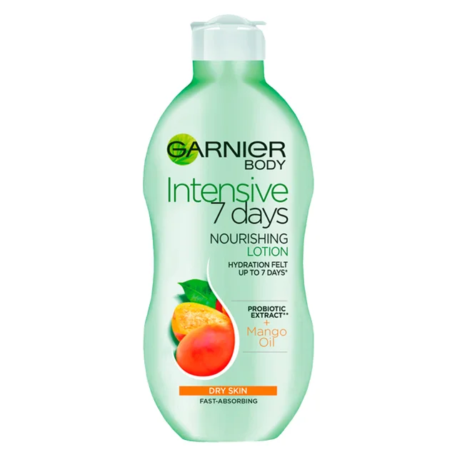 Garnier Lait Nourrissant Hydratant Intensif 7 Jours Mangue et Extrait de Probiotiques pour Peaux Sèches 400 ml