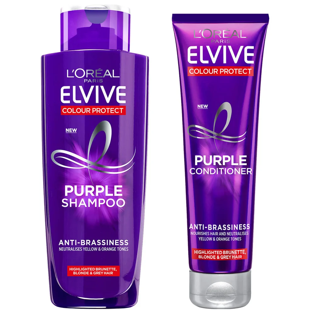 L'Oréal Paris Elvive Colour Protect Anti-Brassiness Purple Shampoo and Conditioner SetImage1