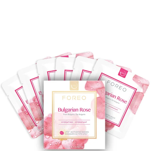 FOREO UFO Bulgarian Rose Masque Visage Hydratant (pack de 6)