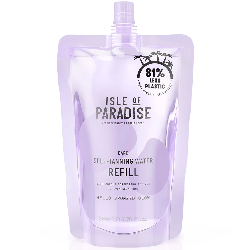 Isle of Paradise Self-Tanning Water Refill Pouch Dark 200mlImage1