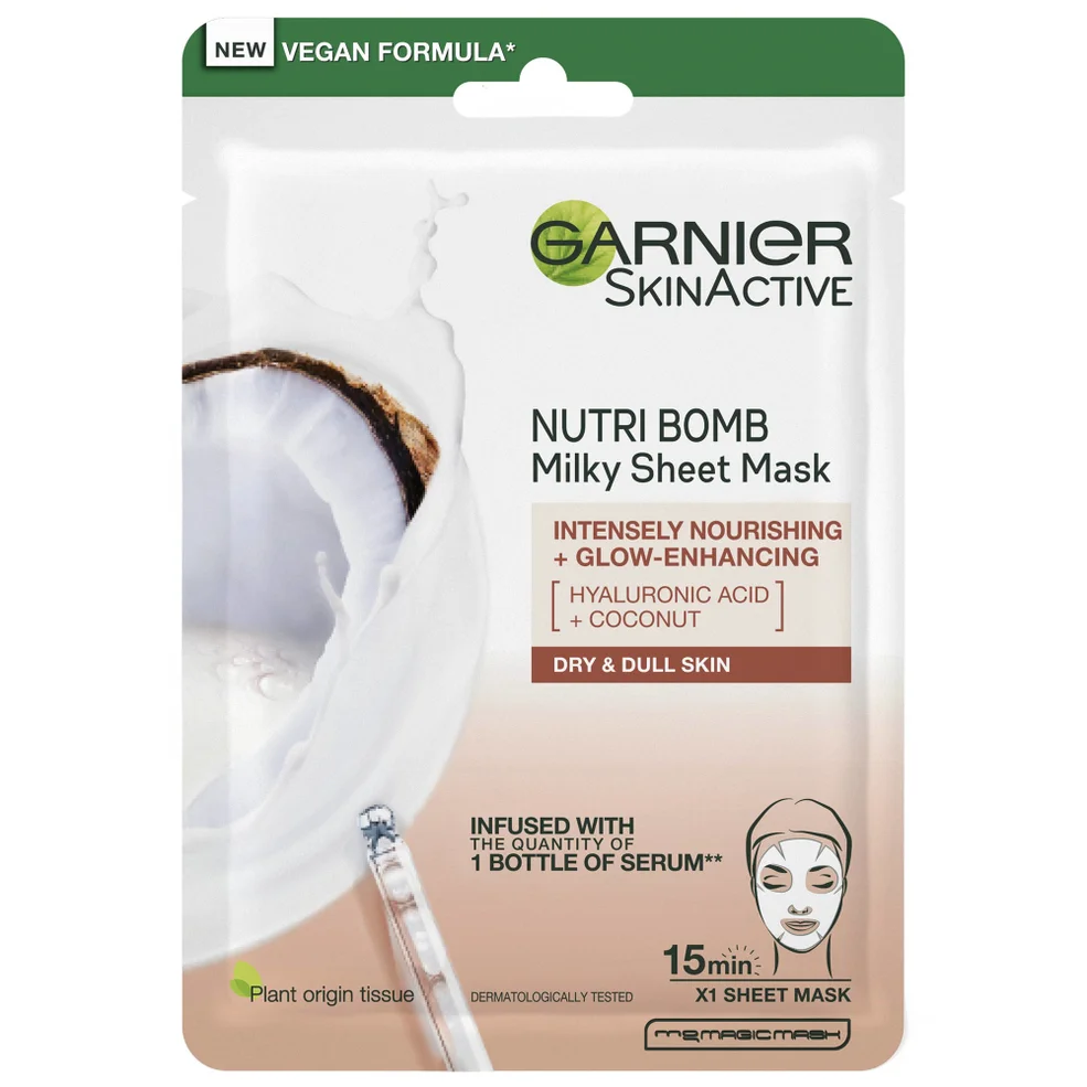 Garnier Nutri Bomb Milky Sheet Mask Coconut and Hyaluronic Acid 28gImage1