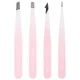 brushworks HD 4 Piece Combination Tweezer Set - White