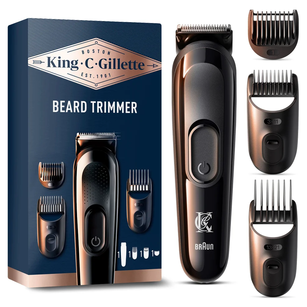 Gillette King C. Gillette Men's Wireless Beard Trimmer with 3 CombsImage1