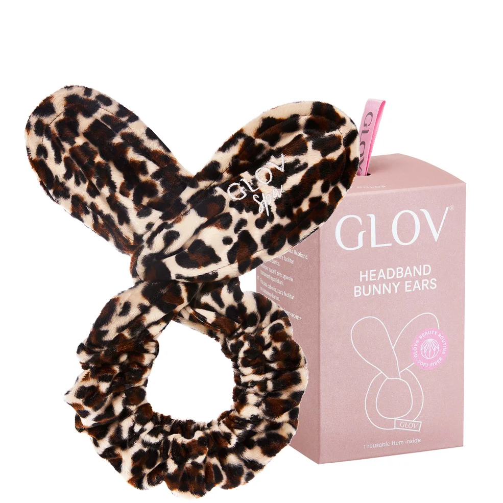 GLOV® Cheetah Bunny Ears Hair Protecting Headband and Hair Tie SetImage1
