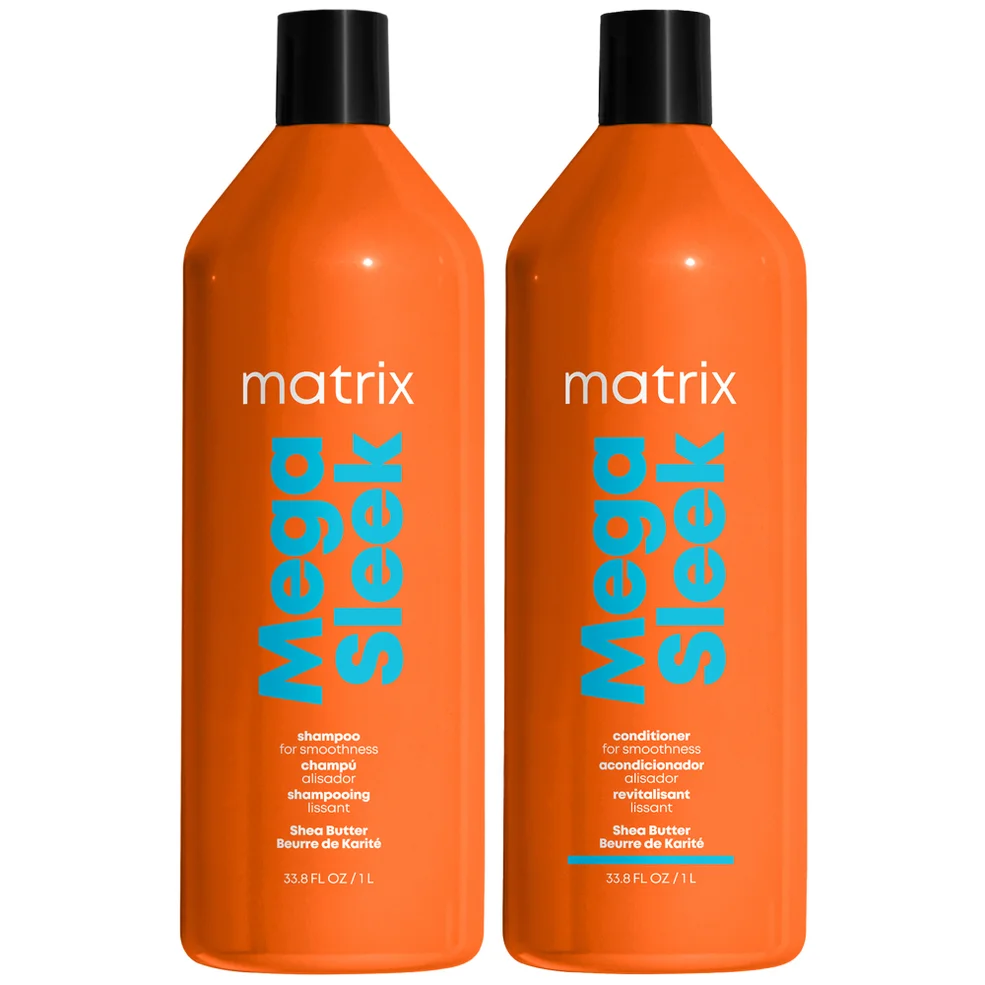Matrix Total Results Mega Sleek Shea Butter Smoothing Shampoo and Conditioner 1000ml Duo for Frizzy HairImage1