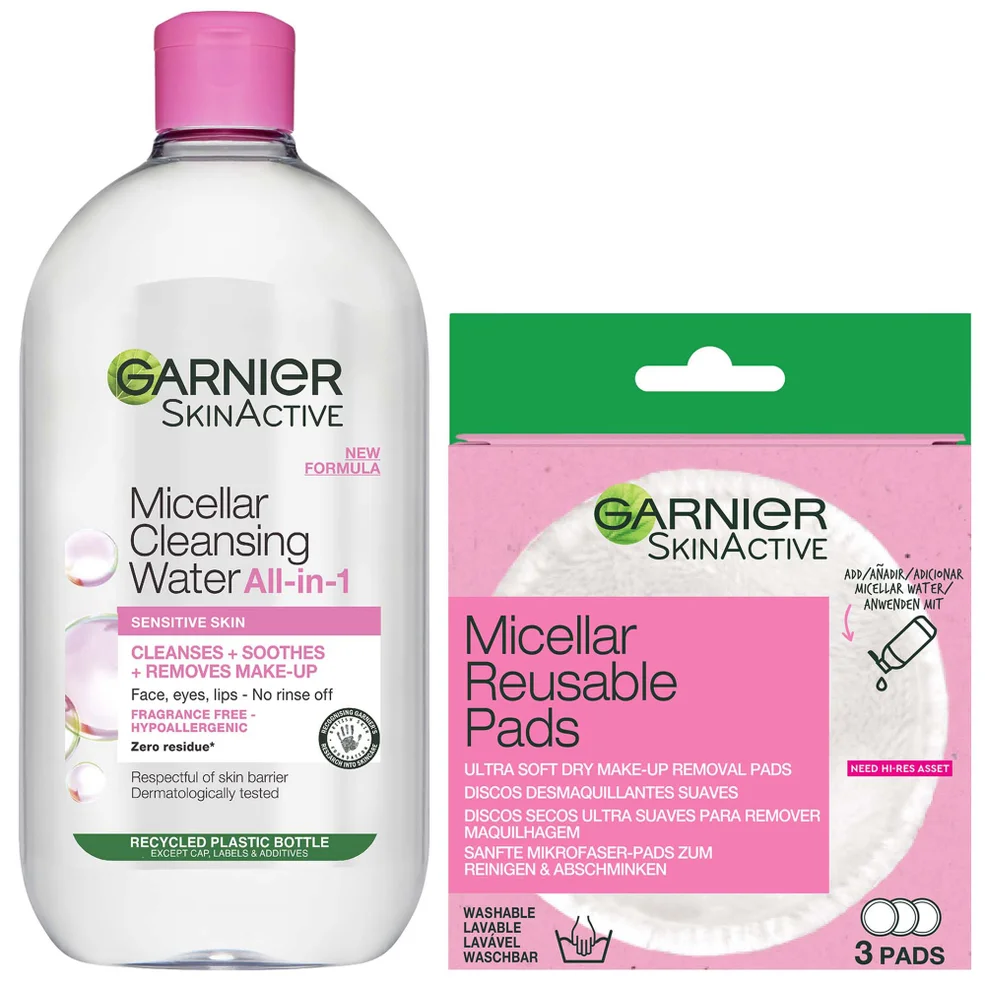 Garnier Makeup Remover Eco Pads and 700ml Micellar Water Duo SetImage1