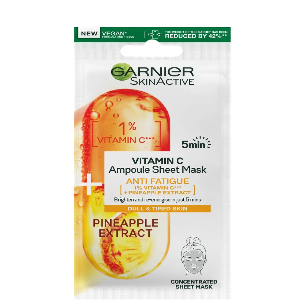 Masque en tissu ampoule anti-fatigue à la vitamine C SkinActive Garnier 15 gImage1