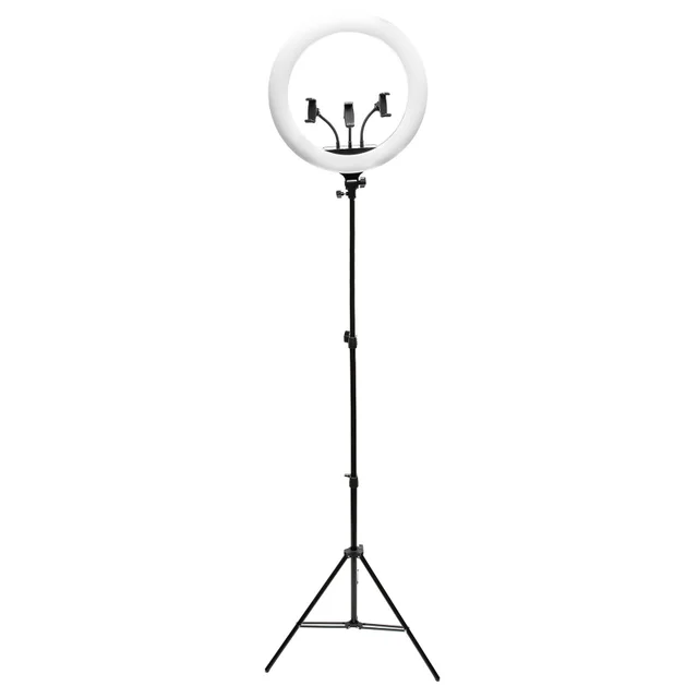 Rio Anneau lumineux LED à intensité variable 18 pouces pour Vlogging et Maquillage Professionnel