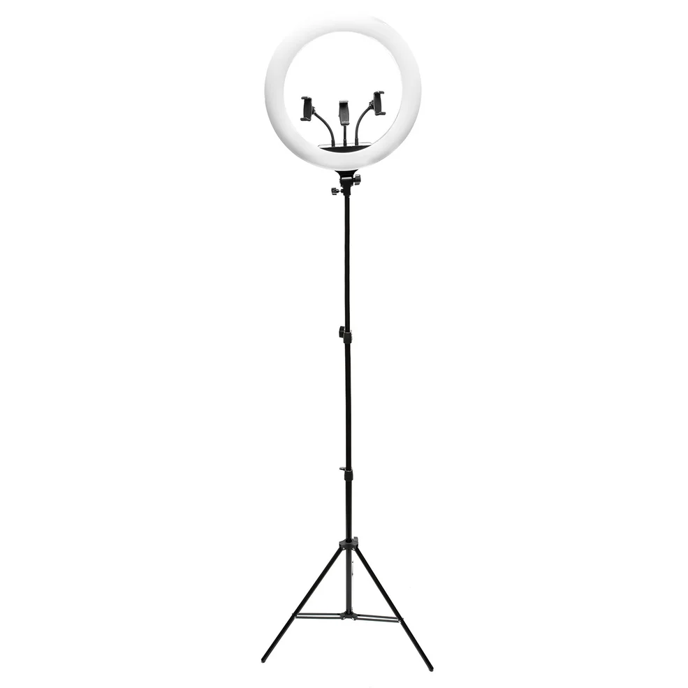 Rio Anneau lumineux LED à intensité variable 18 pouces pour Vlogging et Maquillage ProfessionnelImage1